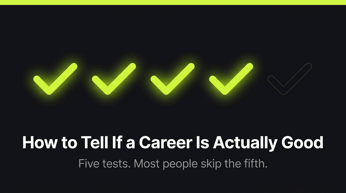 How to Tell If a Career Is Actually Good — Before You Commit Years to It
